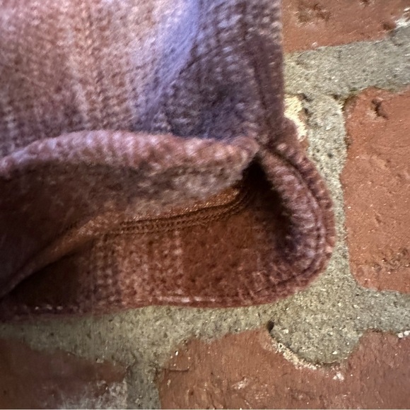 Madewell Brushed Plaid Knit Shirt Jacket Faded Fig Button Pockets Women medium - Picture 7 of 16